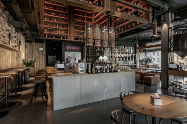 Interior of a modern cafe